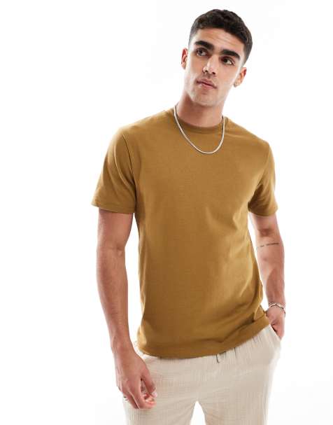 ASOS DESIGN heavyweight crew neck t-shirt 240gsm in green - view 1