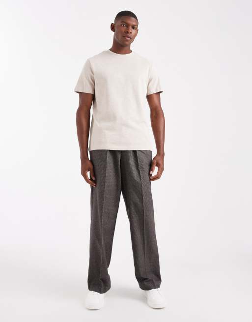 ASOS DESIGN heavyweight crew neck t-shirt in beige, 2 of 5