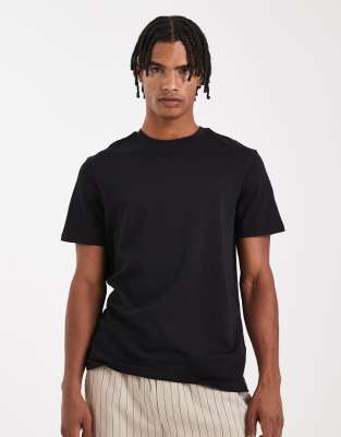 Asos Design Heavyweight Crew Neck T-shirt In Black