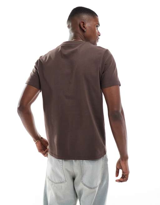 ASOS DESIGN heavyweight crew neck t-shirt in brown    