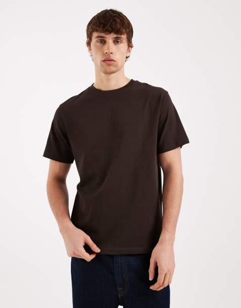 ASOS DESIGN heavyweight crew neck t-shirt in brown - view 1