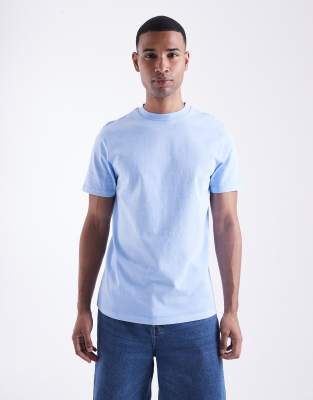 Asos Design Heavyweight Crew Neck T-shirt In Blue