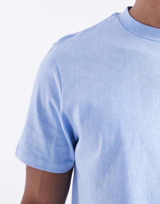 ASOS DESIGN heavyweight crew neck t-shirt in garment dyed blue  , 5 of 5