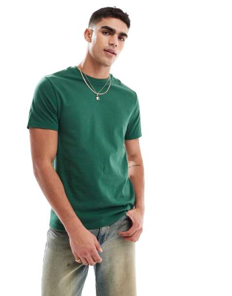 ASOS DESIGN heavyweight crew neck t-shirt in green - view 1