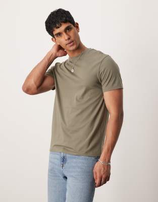 Asos Design Heavyweight Crew Neck T-shirt In Green