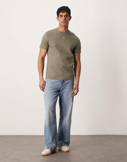 ASOS DESIGN heavyweight crew neck t-shirt in khaki , 2 of 4
