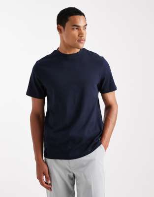 Asos Design Heavyweight Crew Neck T-shirt In Blue