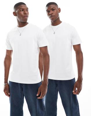 Asos Design Heavyweight Crew Neck T-shirt In White