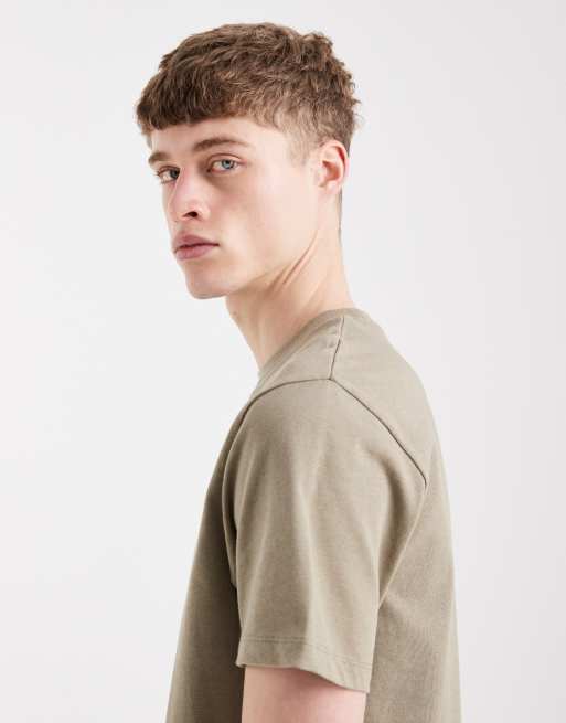 ASOS DESIGN heavyweight crew t-shirt in green  , 4 of 5