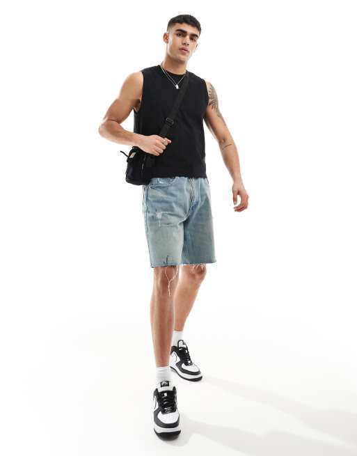 ASOS DESIGN heavyweight cropped tank in black, 3 of 4