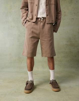 Asos Design Heavyweight Oversized Boxy Dressy Shacket In Brown