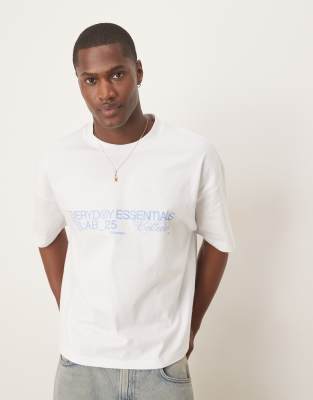 Asos Design Heavyweight Dropped Shoulder T-shirt 240g In White