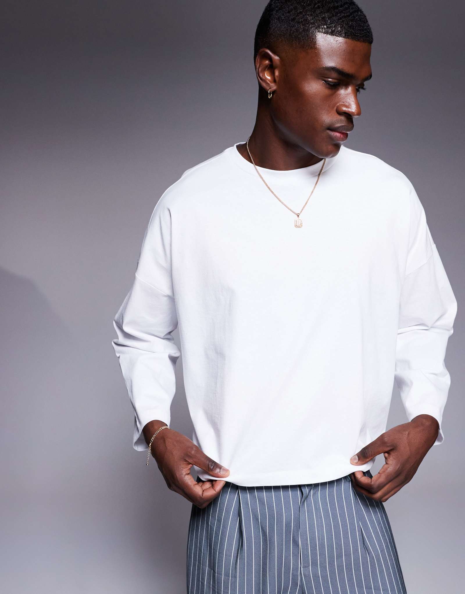 Белая облегающая футболка с длинным рукавом от ASOS DESIGN heavyweight extreme oversize