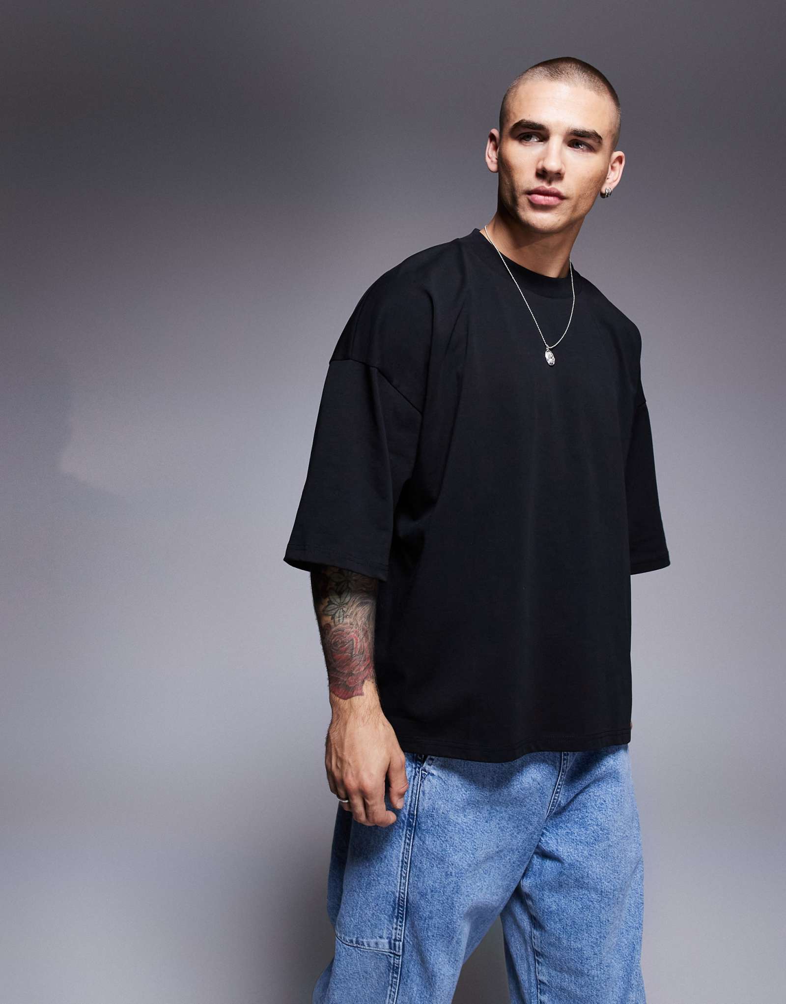 Футболка ASOS DESIGN heavyweight extreme оверсайз с коротким рукавом черного цвета