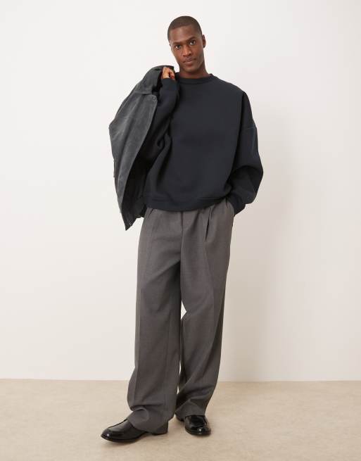 ASOS DESIGN heavyweight extreme oversized scuba sweatshirt in navy