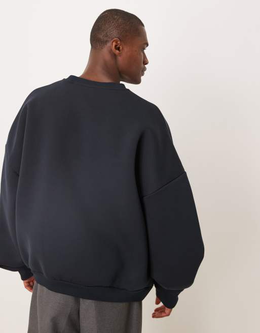 ASOS DESIGN heavyweight extreme oversized scuba sweatshirt in navy