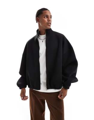 ASOS DESIGN heavyweight extreme oversized scuba track jacket in black