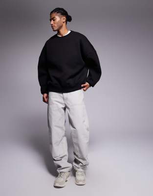 Asos Design Heavyweight Extreme Oversized Sweatshirt In Black