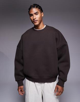 Asos Design Heavyweight Extreme Oversized Sweatshirt In Black