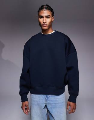 Asos Design Heavyweight Extreme Oversized Sweatshirt In Blue