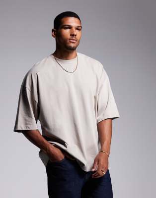Asos Design Heavyweight Extreme Oversized T-shirt In Neutral