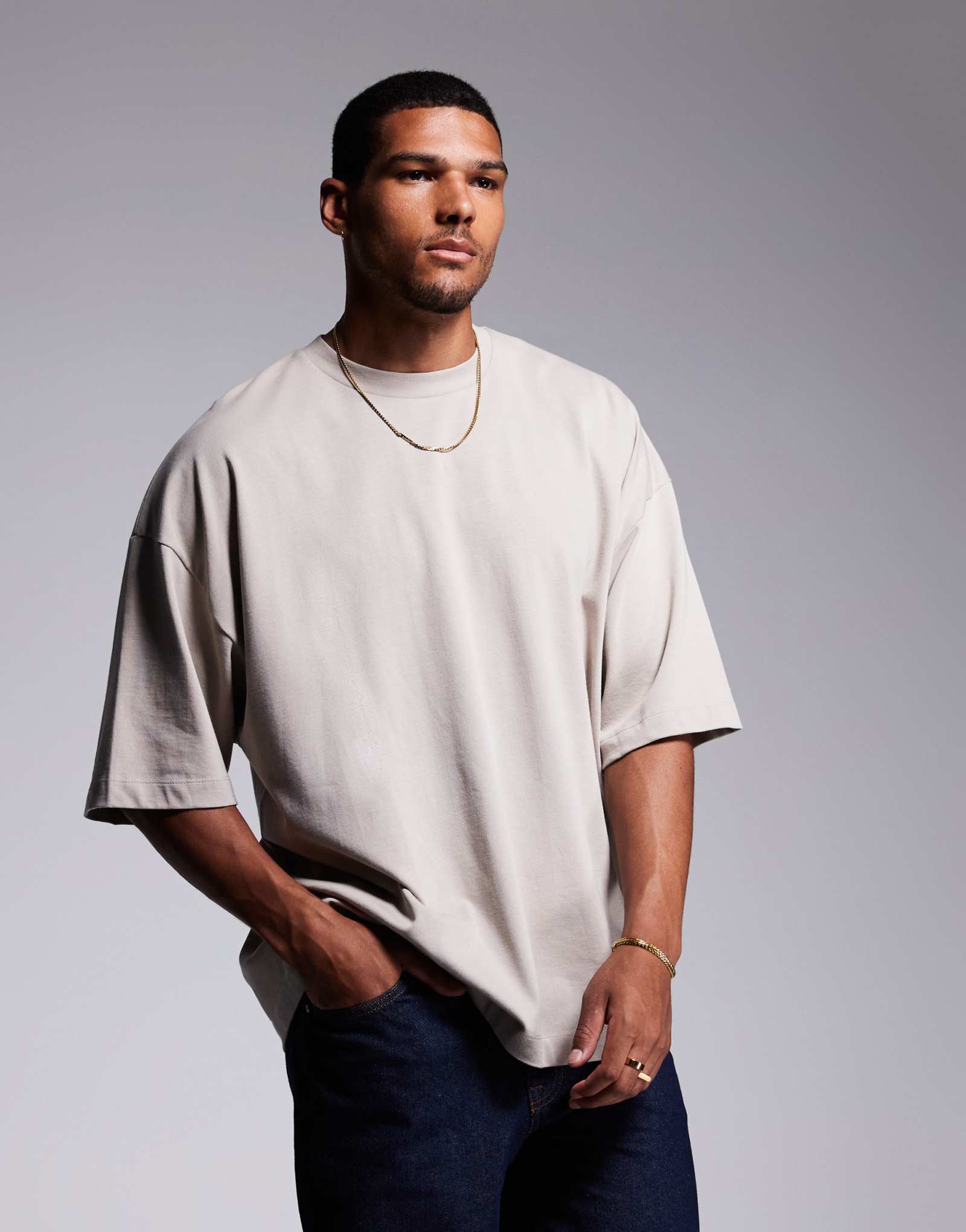 Футболка ASOS DESIGN heavyweight extreme oversize из камня