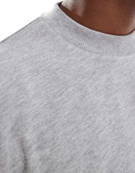 ASOS DESIGN heavyweight extreme oversized t-shirt with half sleeve in grey marl , 5 of 5