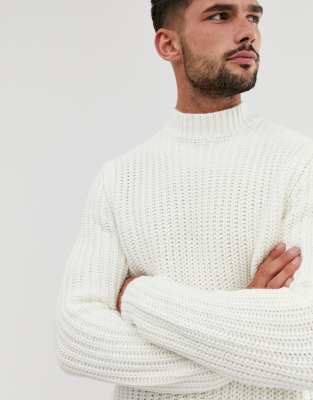 turtle neck jumper white