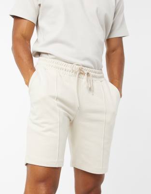 beige jersey shorts