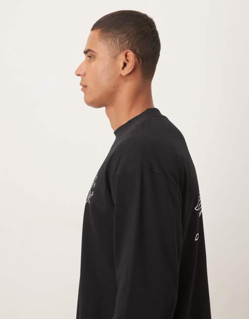 ASOS DESIGN heavyweight long sleeve t-shirt with street graphic in black, 4 of 5
