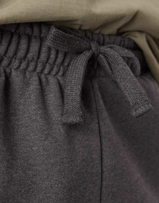 ASOS DESIGN heavyweight longer length shorts 400gsm in charcoal marl - CHARCOAL, 4 of 5