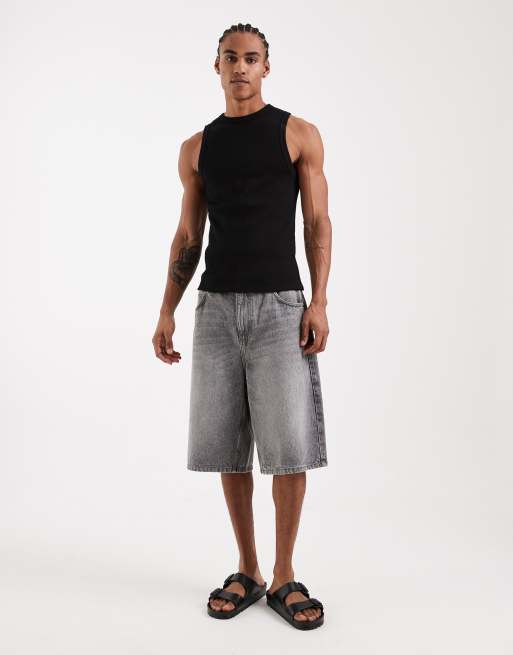 ASOS DESIGN heavyweight muscle fit singlet in black rib, 2 of 5
