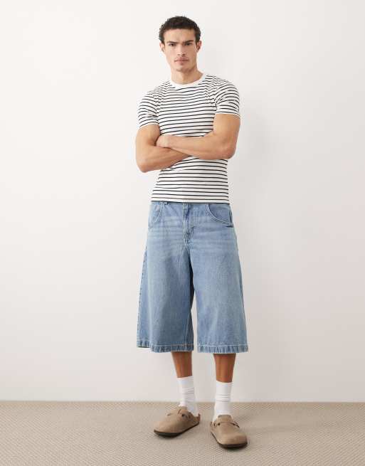 ASOS DESIGN heavyweight muscle t-shirt in black stripe , 2 of 5