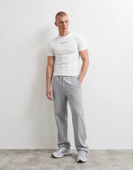 ASOS DESIGN heavyweight muscle t-shirt with front graphic in white ribbed luxe fabric, 8 of 10