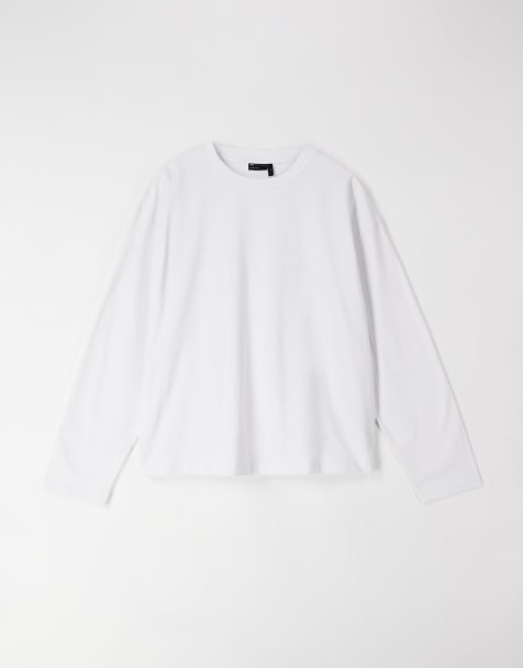 ASOS DESIGN heavyweight overized boxy long sleeve t-shirt in white - view 1
