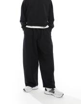 ASOS DESIGN wide leg trackies in black (part of a set)