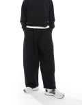[ASOS DESIGN] ASOS DESIGN heavyweight oversized balloon trackies with seam detail in black (part of a set) M BLACK