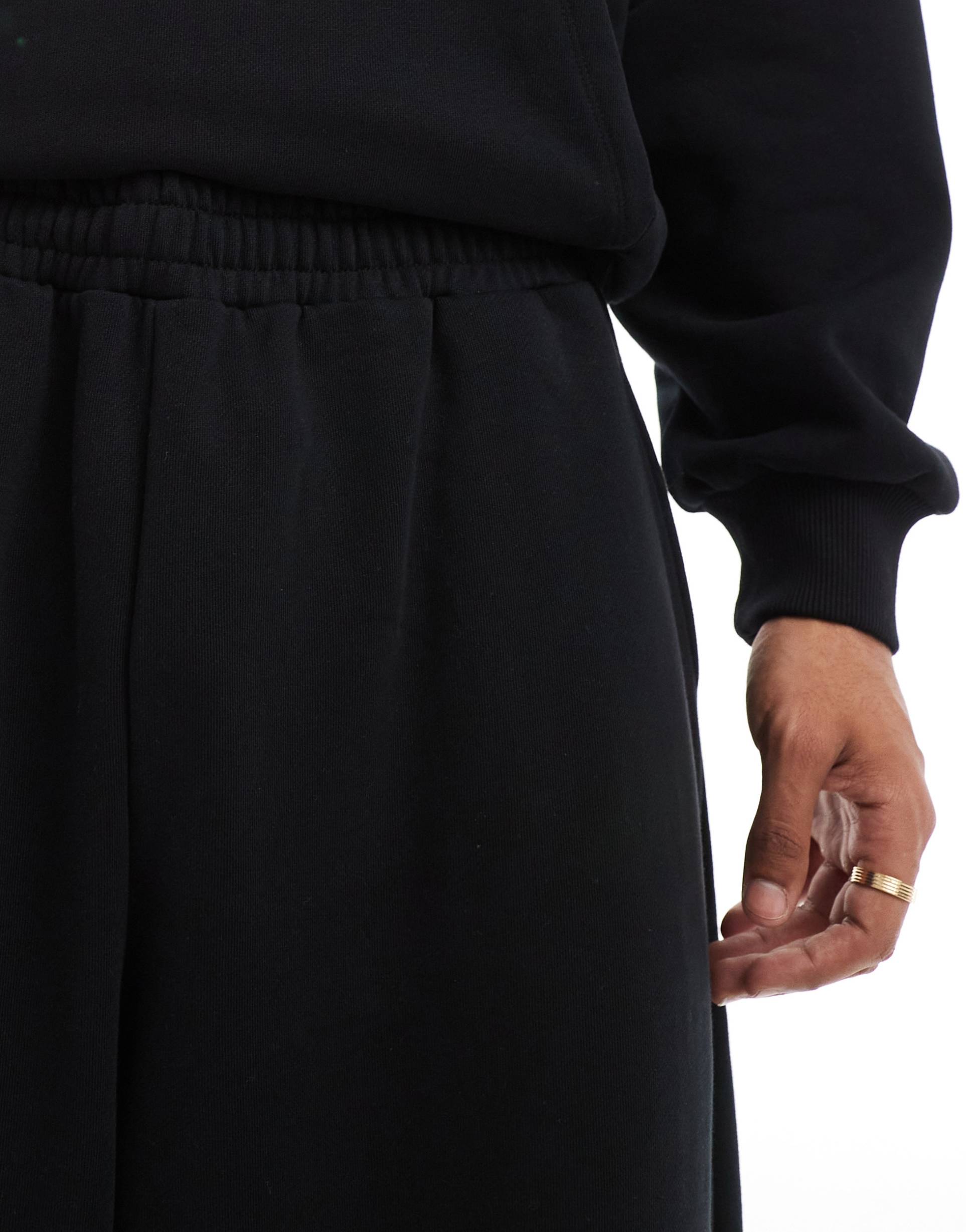 ASOS DESIGN heavyweight oversized balloon sweatpants with seam detail in black - part of a set