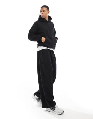 ASOS DESIGN heavyweight oversized balloon sweatpants with seam detail in black - part of a set