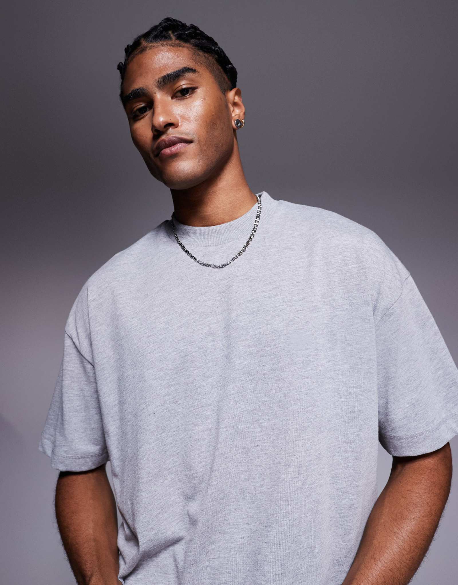 Футболка свободного кроя с коротким рукавом от ASOS DESIGN heavyweight оверсайз вересково-серого цвета