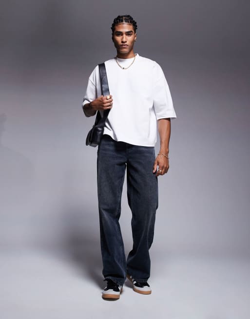 ASOS DESIGN heavyweight oversized boxy mid sleeve T-shirt in white