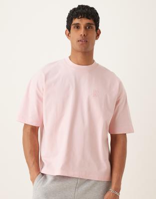 Asos Design Heavyweight Oversized Boxy T-shirt 300gsm In Pink