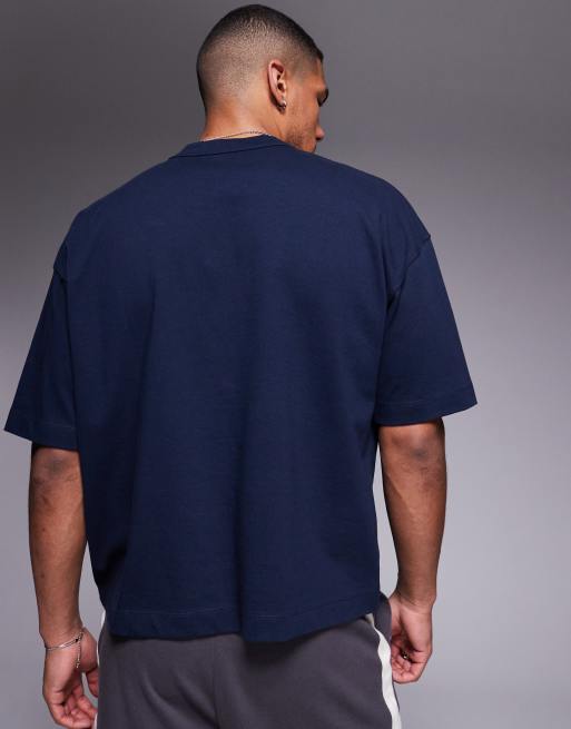 ASOS DESIGN heavyweight oversized boxy t-shirt in navy