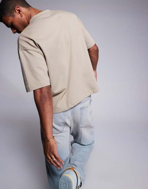 ASOS DESIGN heavyweight oversized boxy t-shirt in stone  , 5 of 5