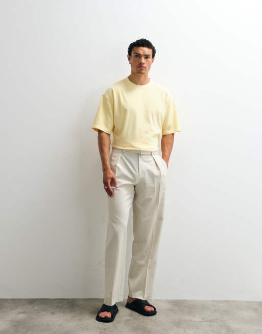 ASOS DESIGN heavyweight oversized boxy t-shirt in washed yellow, 2 of 9
