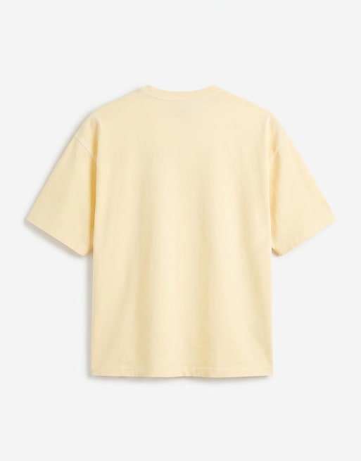 ASOS DESIGN heavyweight oversized boxy t-shirt in washed yellow, 8 of 9