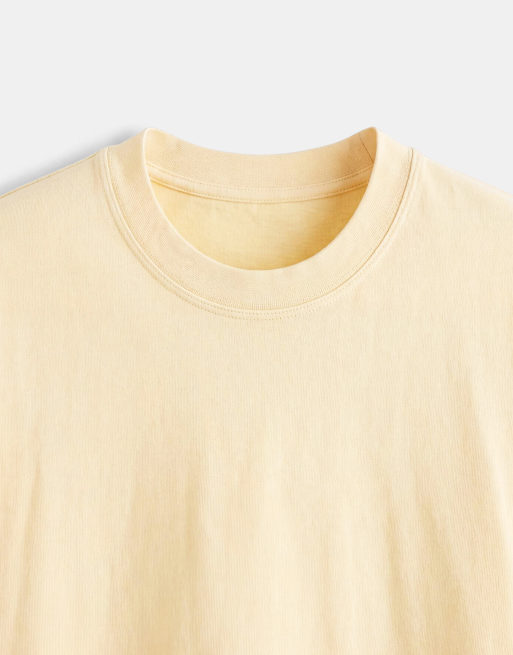 ASOS DESIGN heavyweight oversized boxy t-shirt in washed yellow, 9 of 9