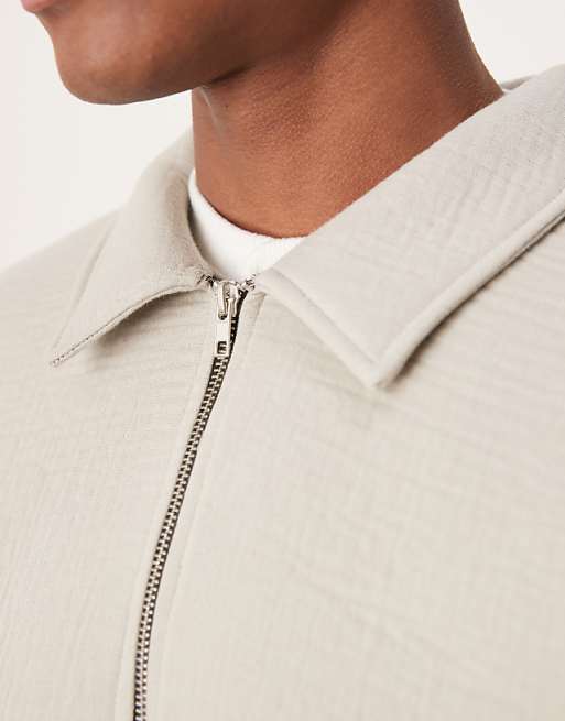 ASOS DESIGN heavyweight oversized coach jacket in textured ASOS DESIGN heavyweight oversized coach jacket in textured