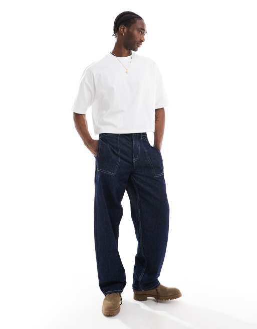ASOS DESIGN heavyweight oversized cropped T-shirt with dropped shoulder in 240gsm white, 2 of 4