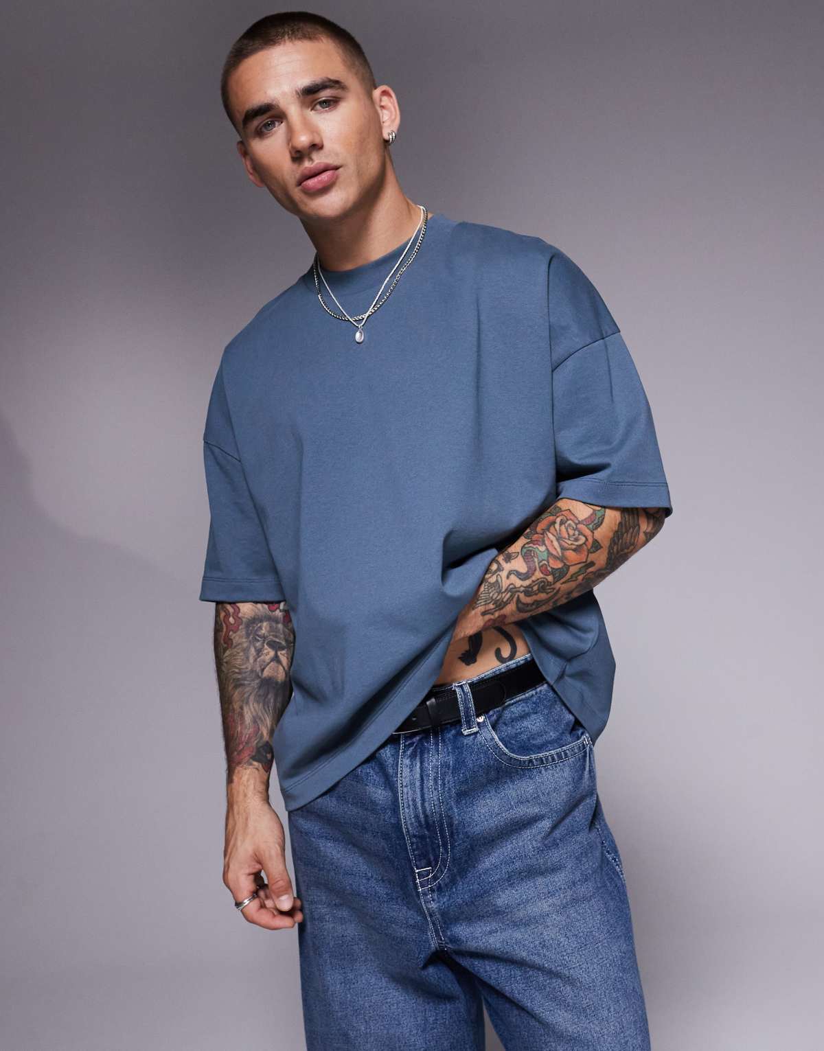 ASOS DESIGN heavyweight oversized drop shoulder t-shirt in khaki